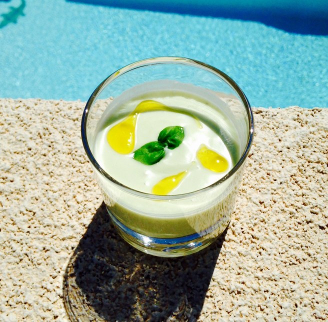 Healthy tasty avocado soup