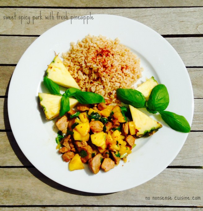 sweet spicy pork with fresh pineapple